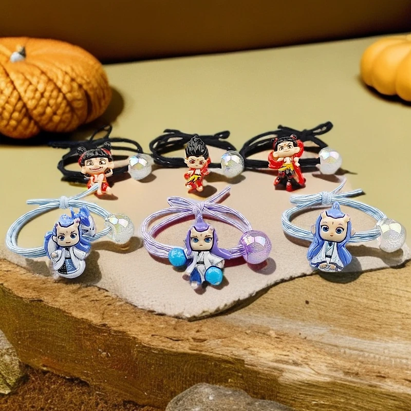 炫酷全身哪吒儿童发饰发圈高弹力皮筋中大童头绳儿童皮筋扎头发