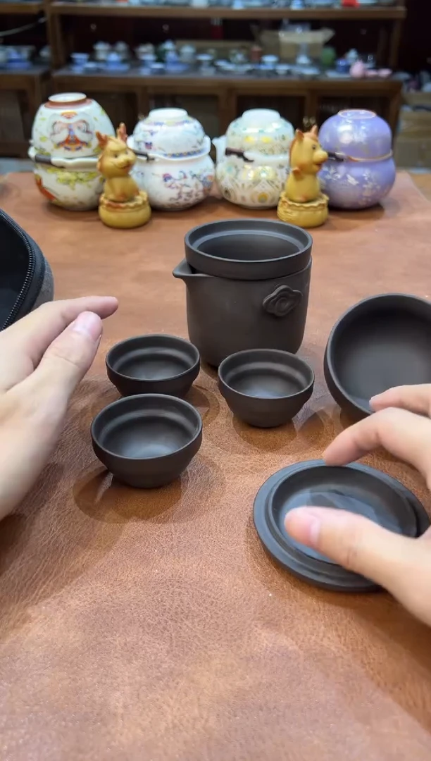 真的很便宜会开片的旅行茶具