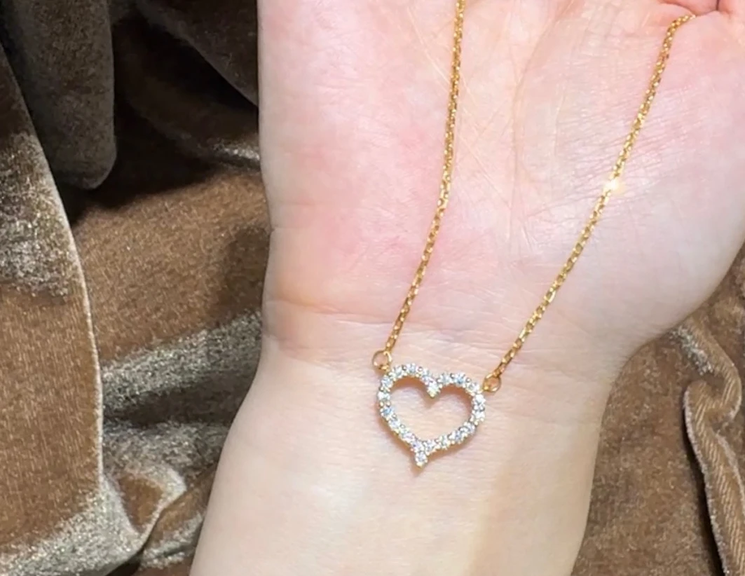 足金999  镶嵌爱心套链