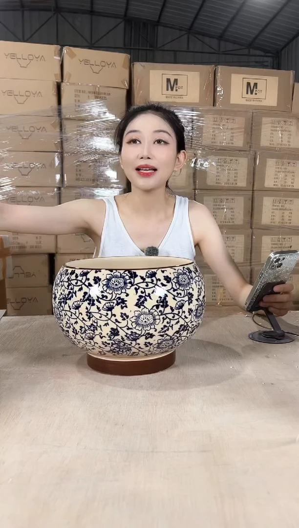 圆球青花瓷大号22x18