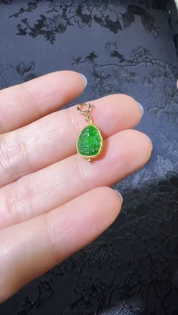 【闪购商品】翡翠吊坠(不含链)银S925镶嵌象神