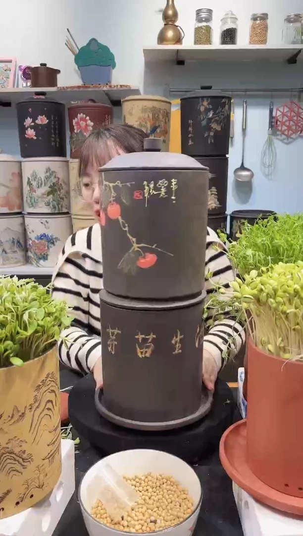 紫砂中式悠*然事事如意 红柿子+紫砂托盘