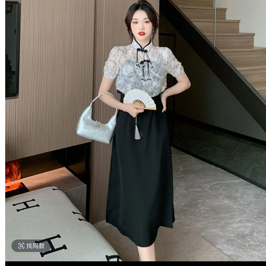 【JX568国风套装】2025新款国风时尚气质款两件套装连衣裙