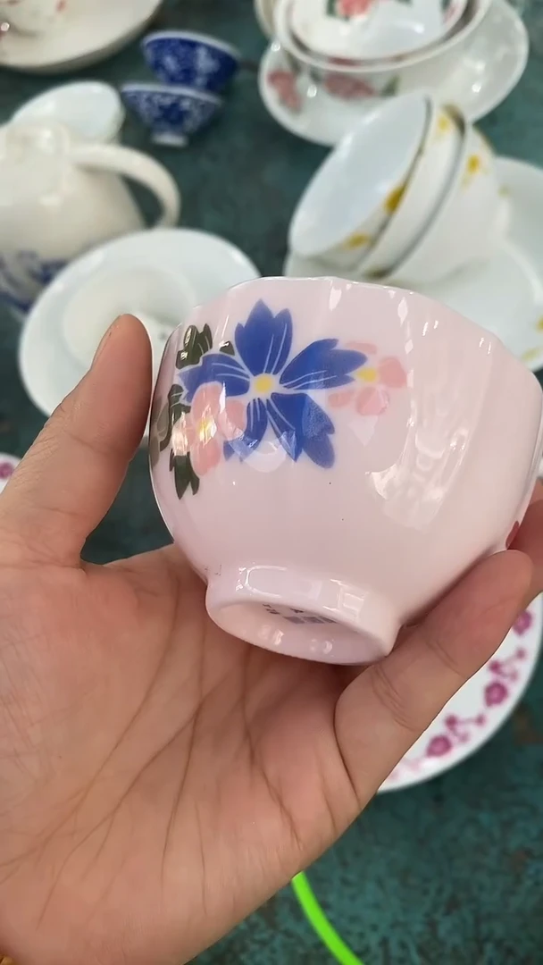 摆件青工部红稀土五色花主人杯