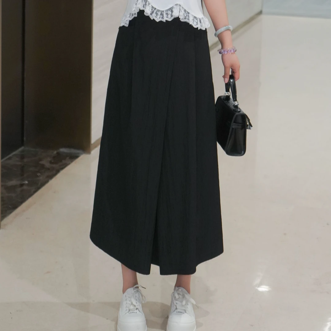 蔡小姐2025夏季新款设计感小众休闲百搭高腰显瘦遮跨A字半身裙子