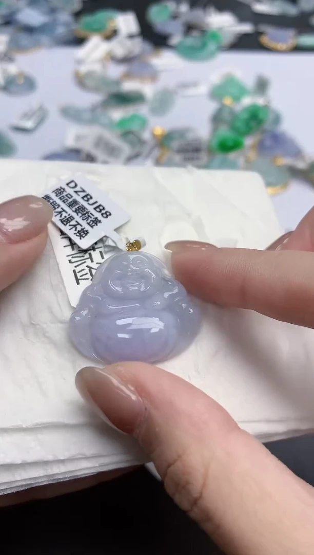 【闪购商品】翡翠颈饰18K金镶嵌天然缅甸翡翠A货