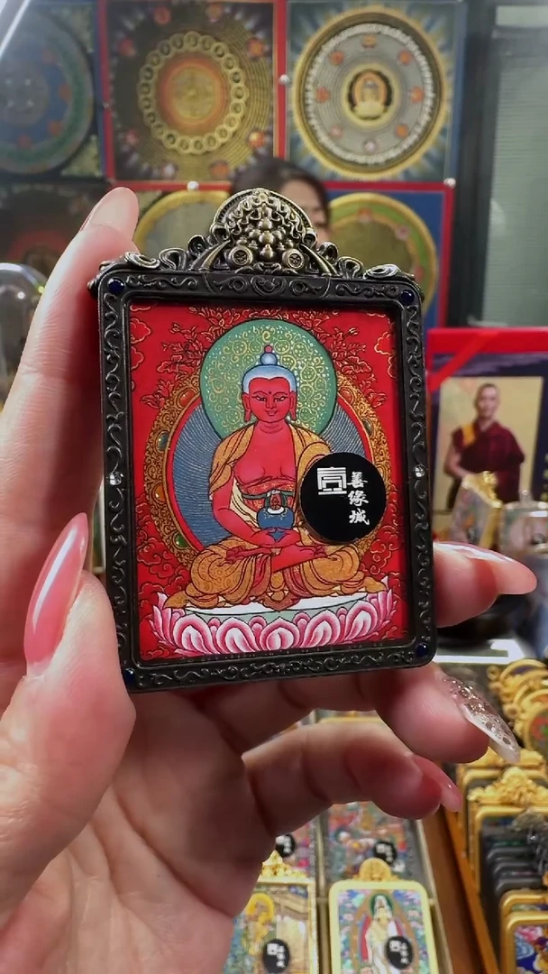 吊坠壹善缘城手绘唐卡阿弥