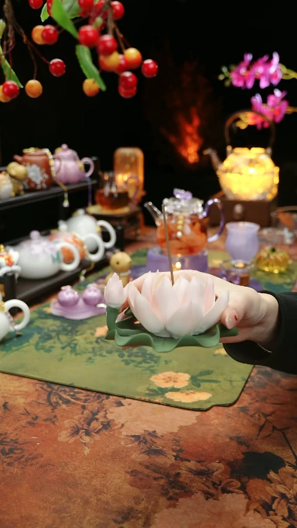 【闪购商品】陶瓷荷花摆件香插扩香器