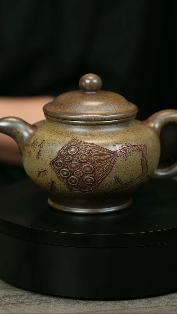茶壶紫砂哈*H2214李琴段泥莲蓬大掇只