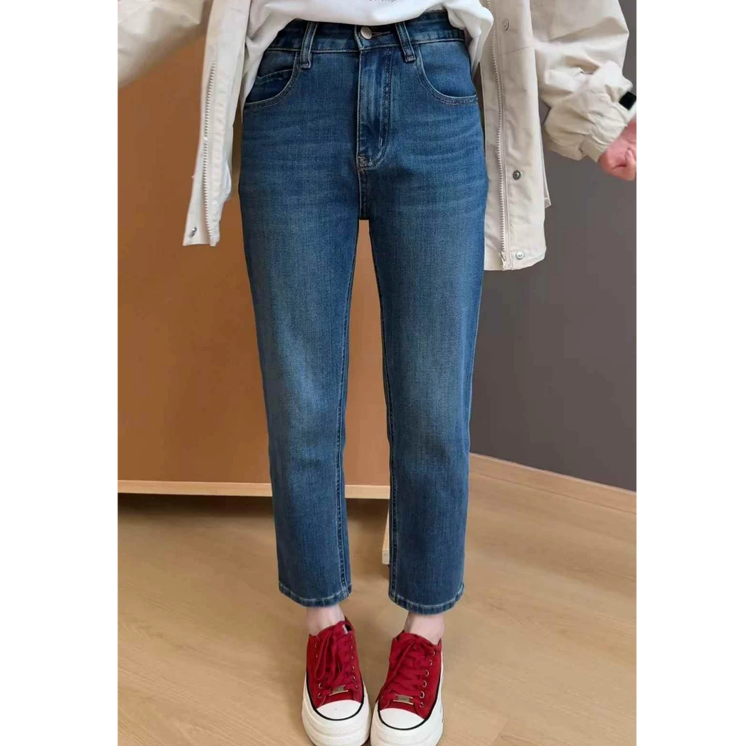 TY8 【四季蓝烟管】高品四面弹显瘦百搭直筒式蓝色烟管裤（裤长88起）