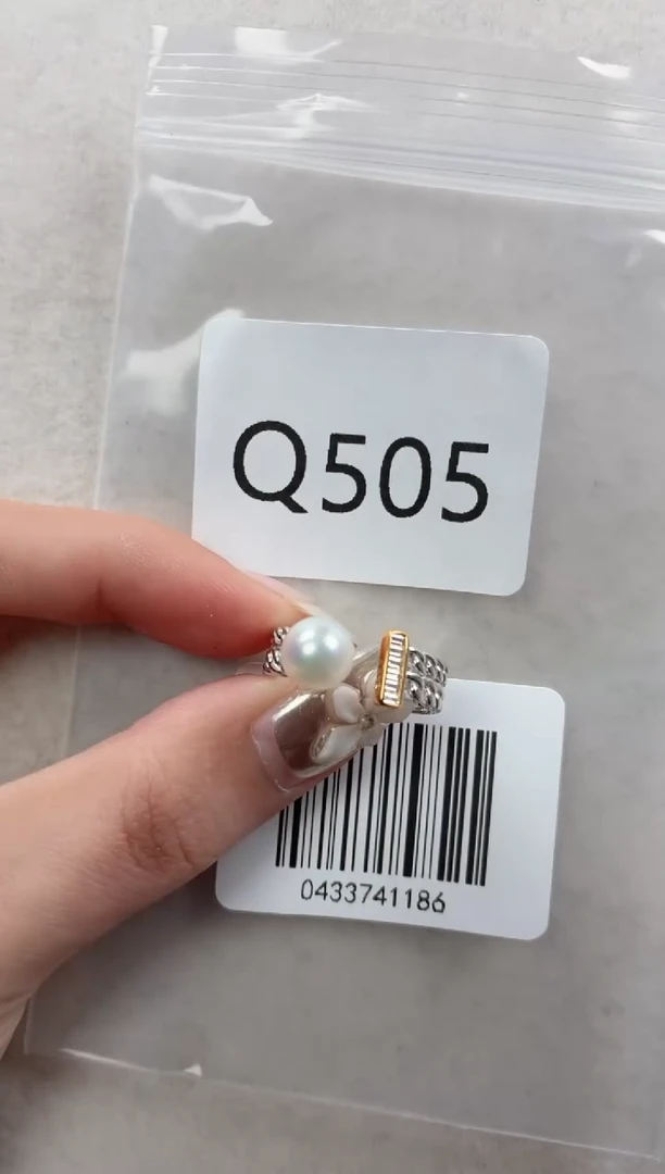 银S925镶嵌戒指海水珍珠q505