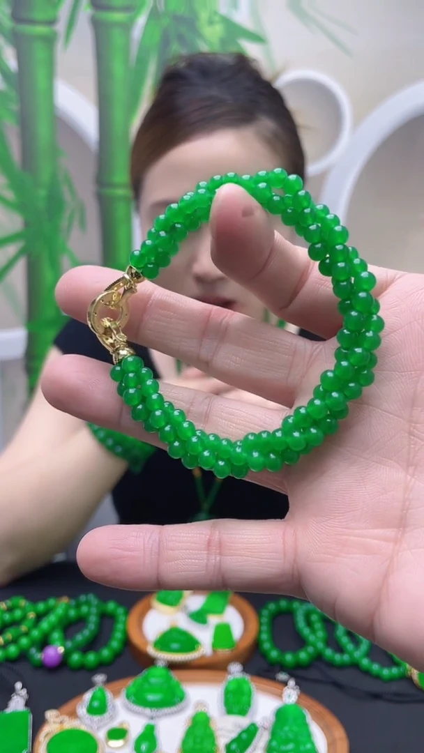 14K金镶嵌手链翡翠C156