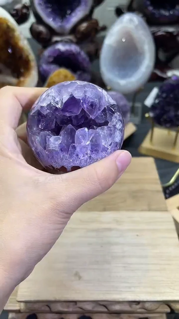 未镶嵌大型摆件（非配饰）紫晶186号开口笑