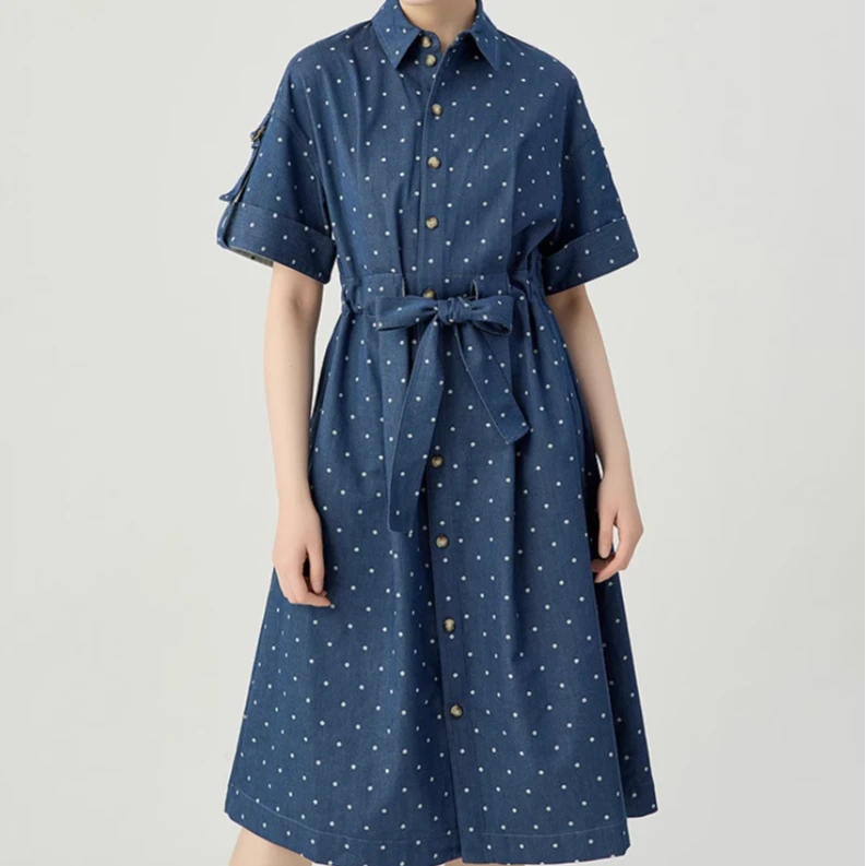 AMASS/阿玛施废土风休闲工装式短袖长款连衣裙5500590