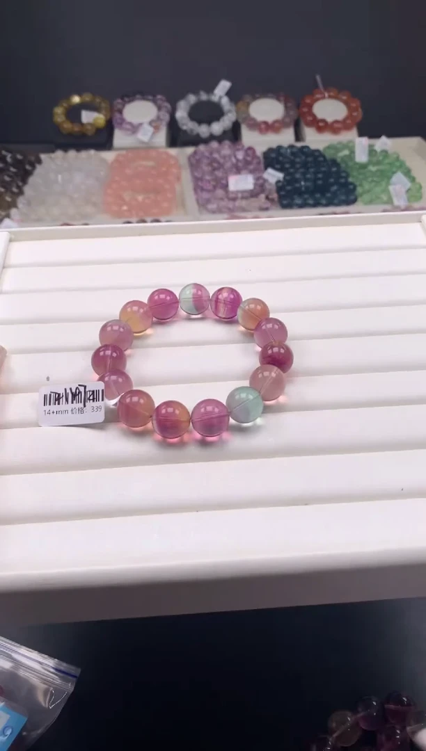 【闪购商品】萤石手串未镶嵌多样性发其一 14mm A14