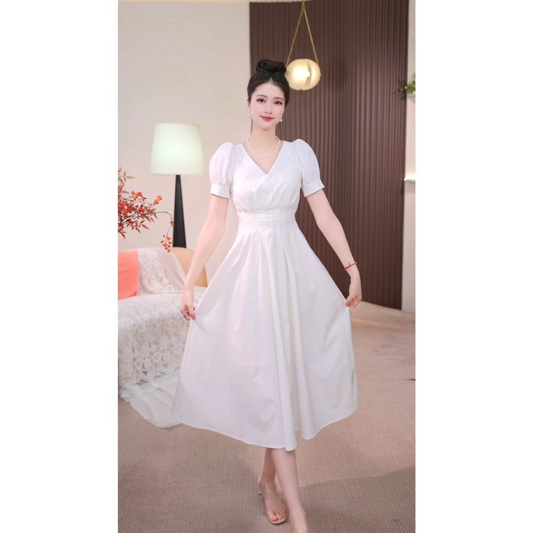 【茅茅专属】26038夏季新款时尚大气显瘦收腰短袖连衣裙