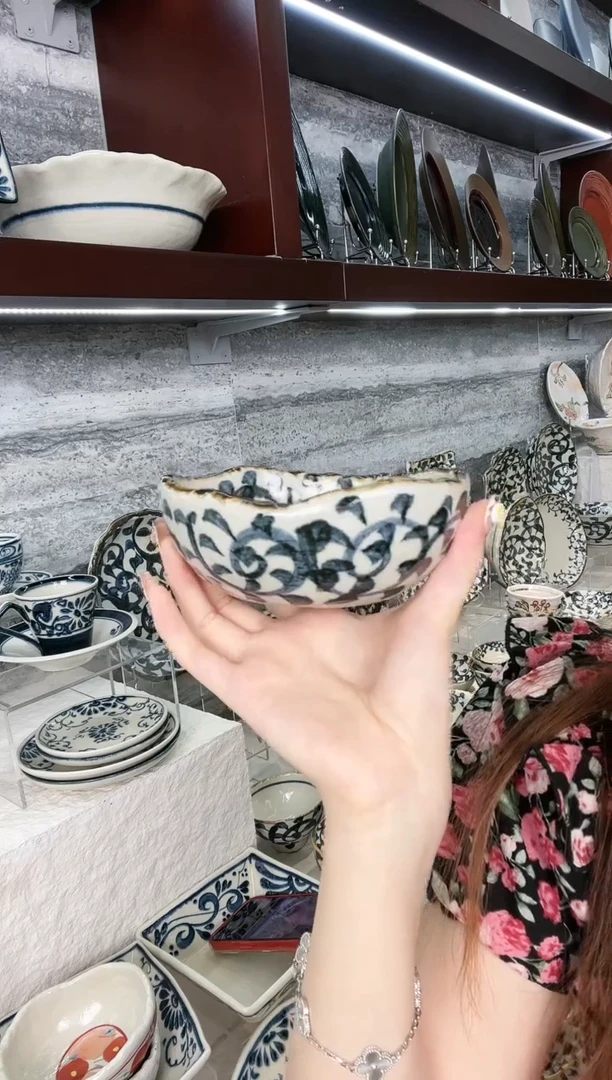 陶唐草椭圆小钵13cm*11cm