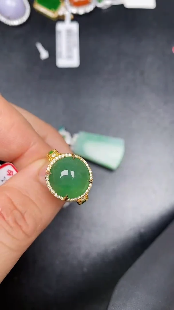 银S925镶嵌戒指翡翠1920