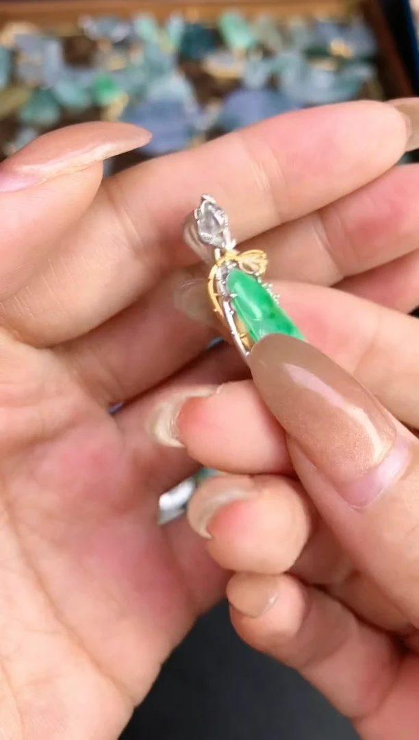 颈饰银S925镶嵌翡翠紫*兰202211212