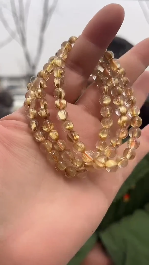 【闪购商品】发晶手链未镶嵌天然钛晶手串多样性发一6mm