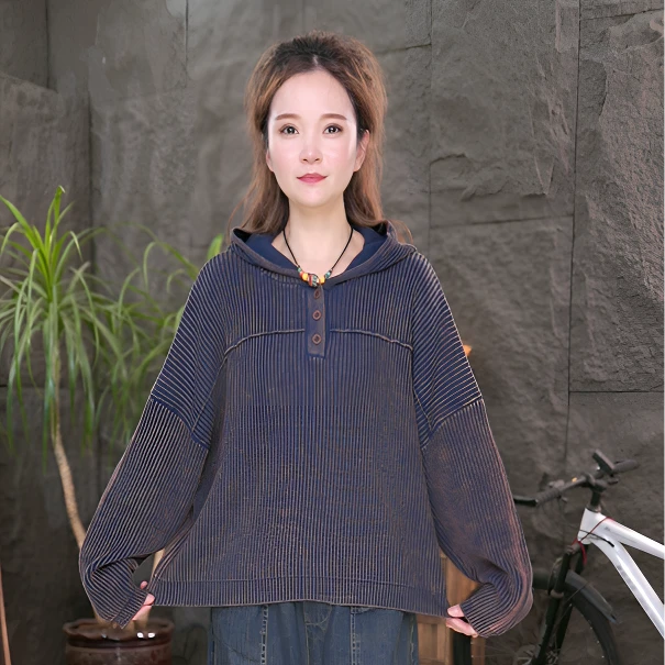 【连帽针织衫】欧货炒色高级感毛针织衫时尚长袖秋季慵懒风套头卫衣