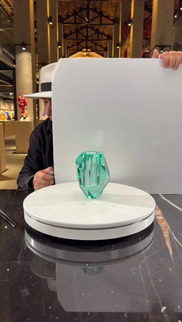 摆件CS0101073水绿色水晶琉璃香薰瓶