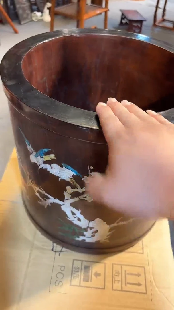 木听**雨镶嵌大笔筒笔筒35