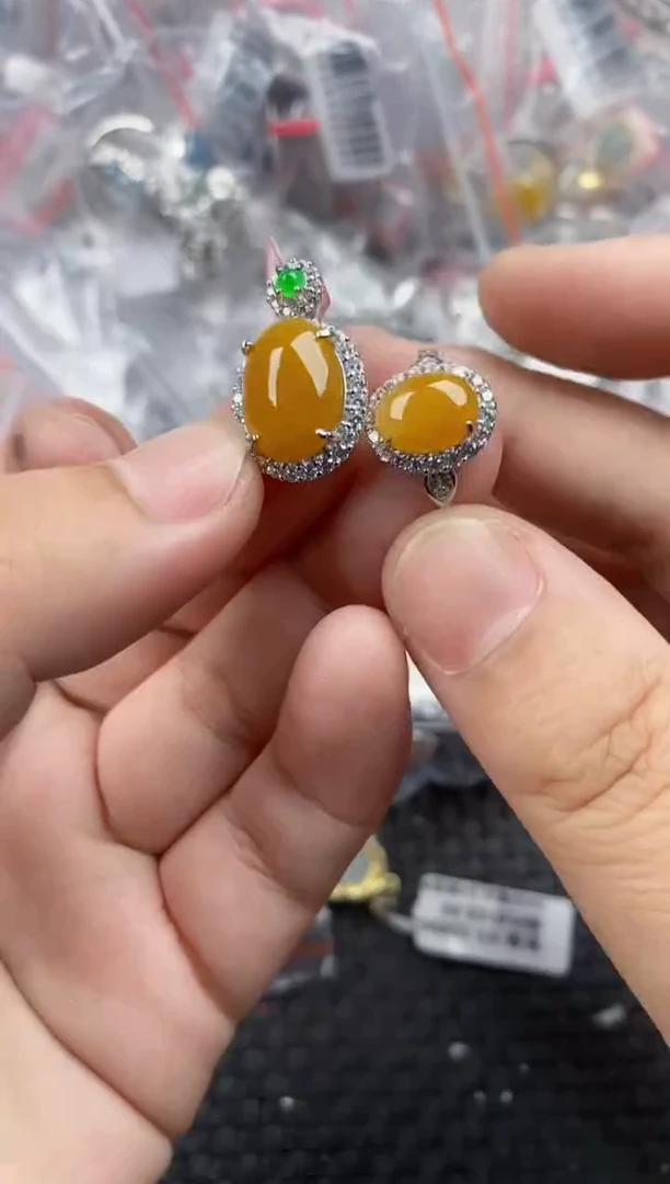 银S925镶嵌戒指翡翠444444   2