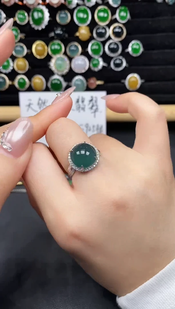 银S925镶嵌戒指翡翠111