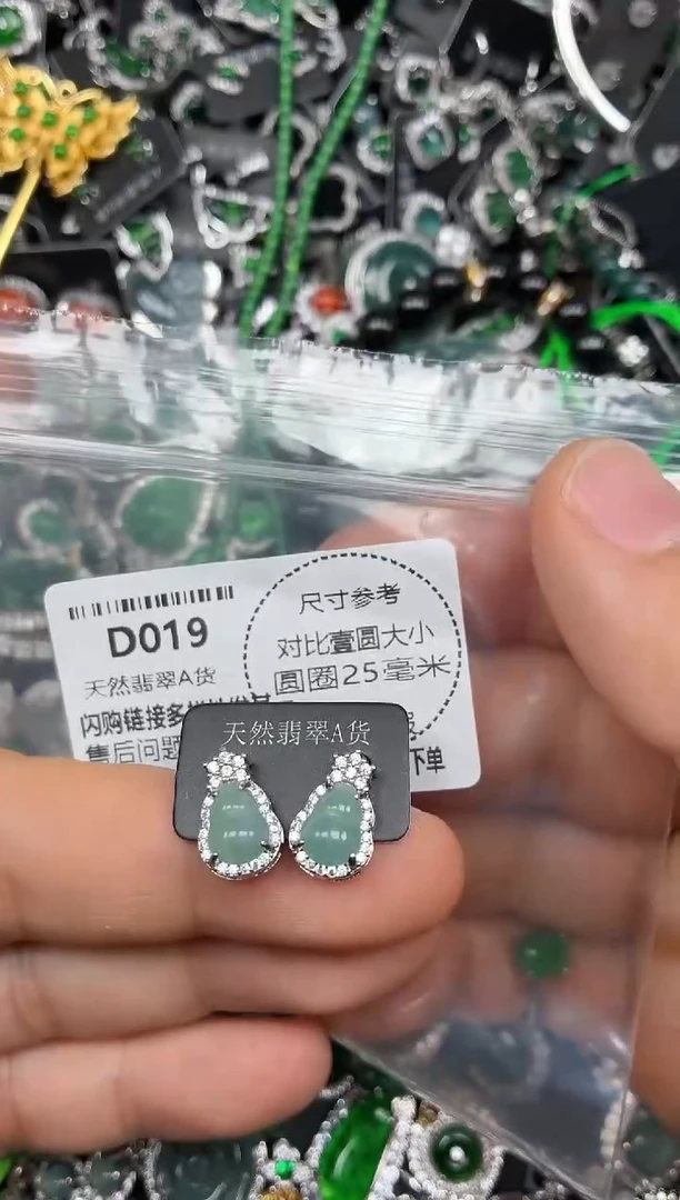 颈饰未镶嵌翡翠D019耳钉