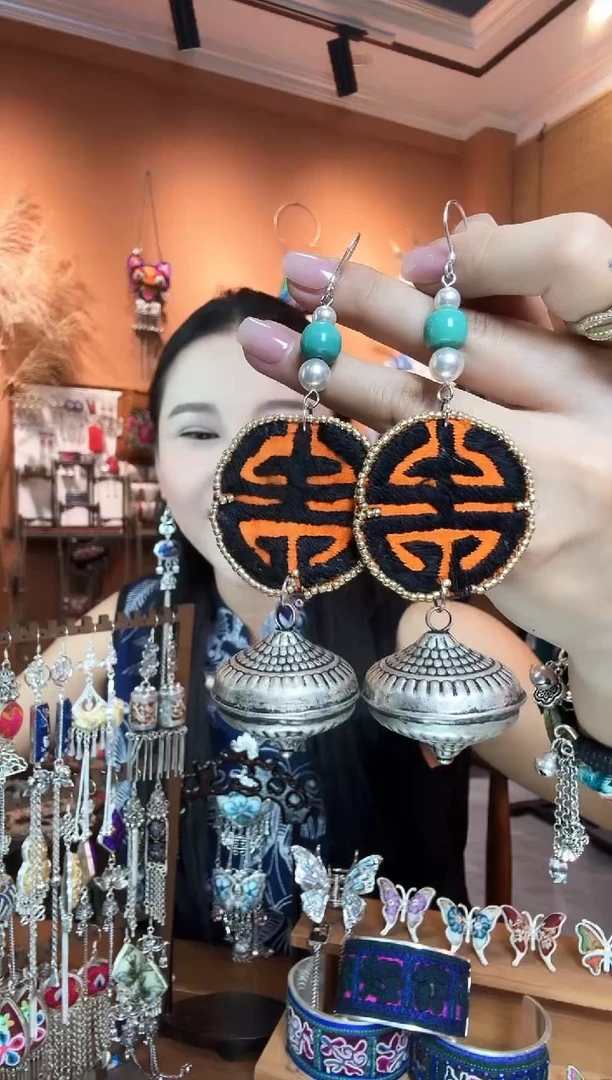 刺绣纯手工民族风耳环