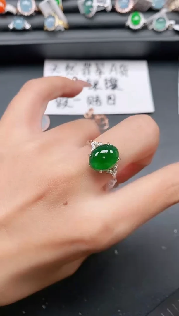 银S925镶嵌戒指翡翠11111