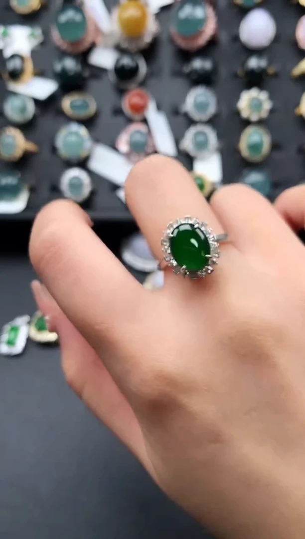 【闪购商品】翡翠戒指银S925镶嵌432432