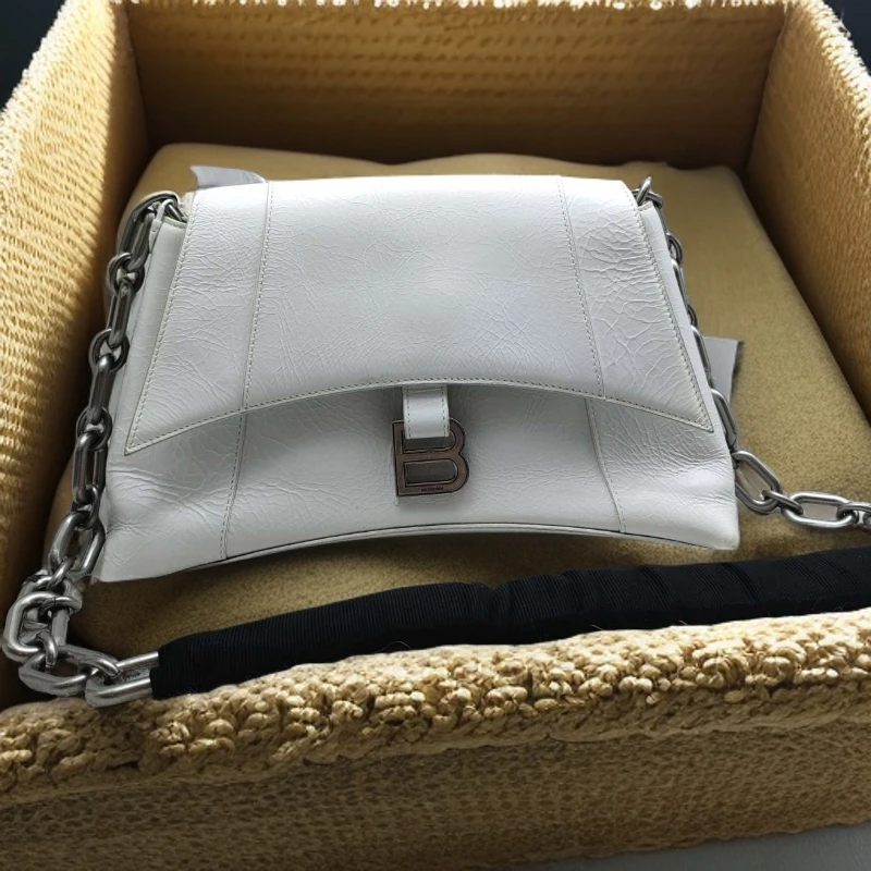 95新 Balenciaga/巴黎世家 白色沙漏单肩包1329 7881