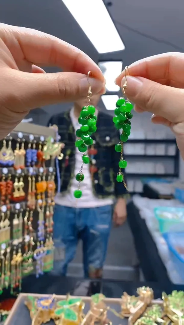 【闪购商品】翡翠耳饰合金0147翡翠耳钩