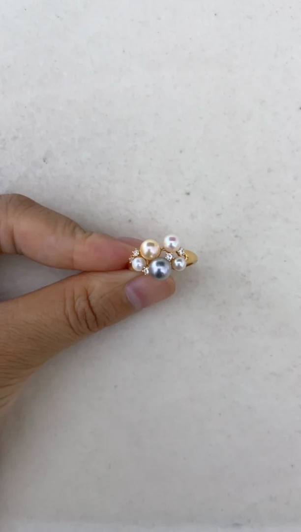 海水珍珠戒指银S925镶嵌戒指