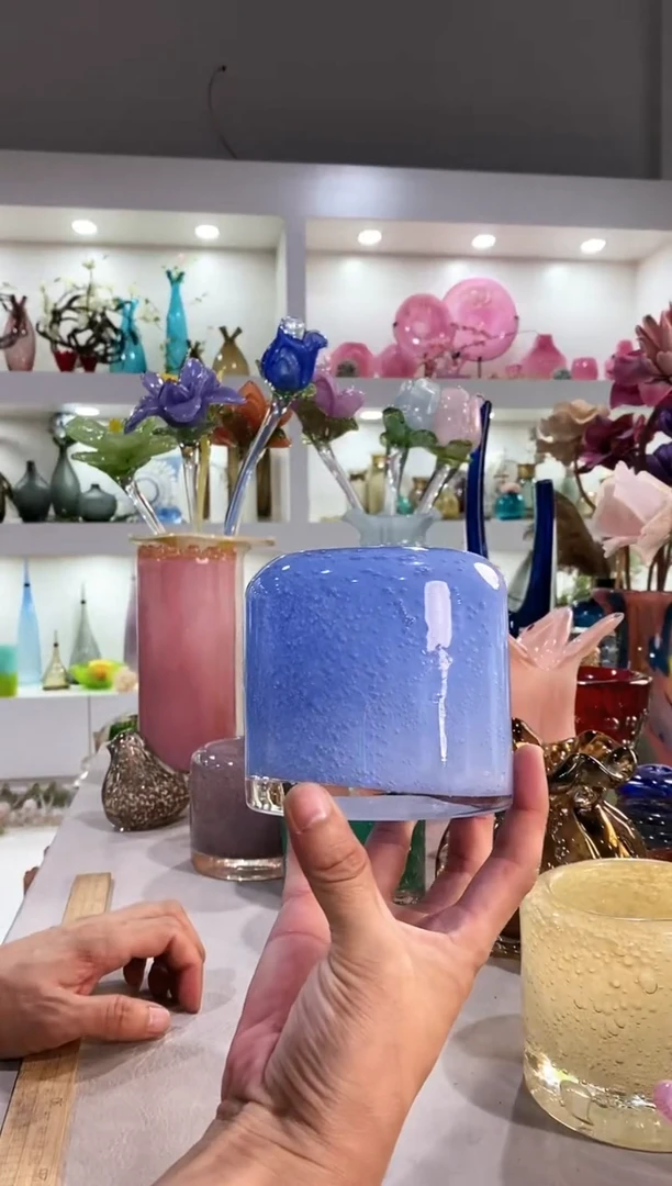 慕忆家手作琉璃花瓶瑕疵