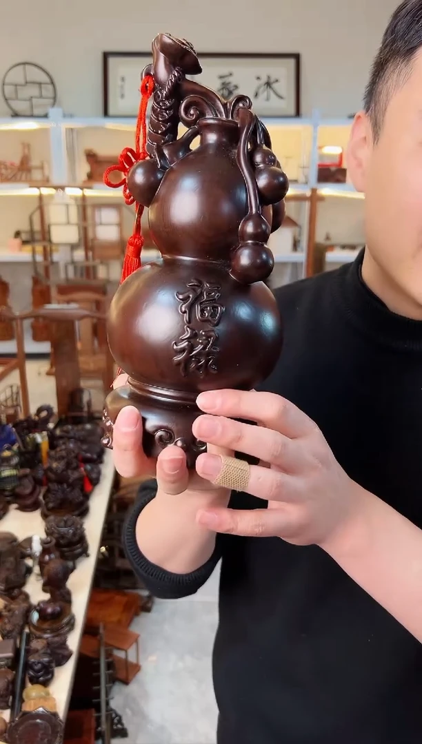 【闪购商品】风车木（黑檀木）一对30公分的葫芦