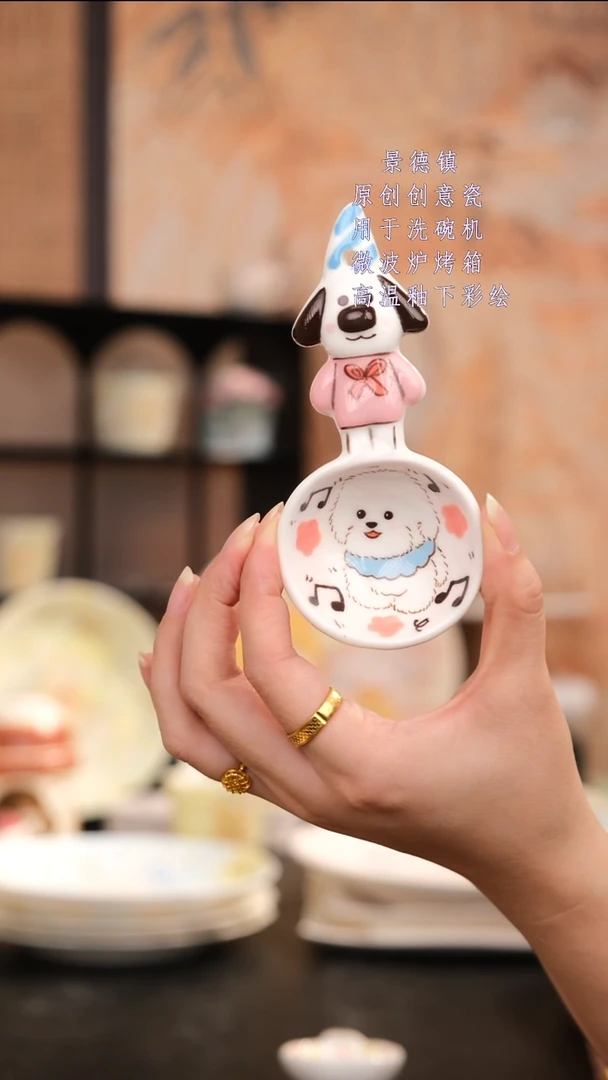 摆件景德镇手工手绘设计师款