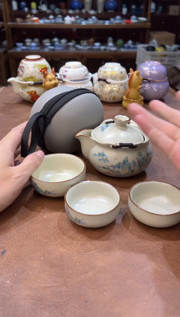 真的很便宜会开片的旅行茶具