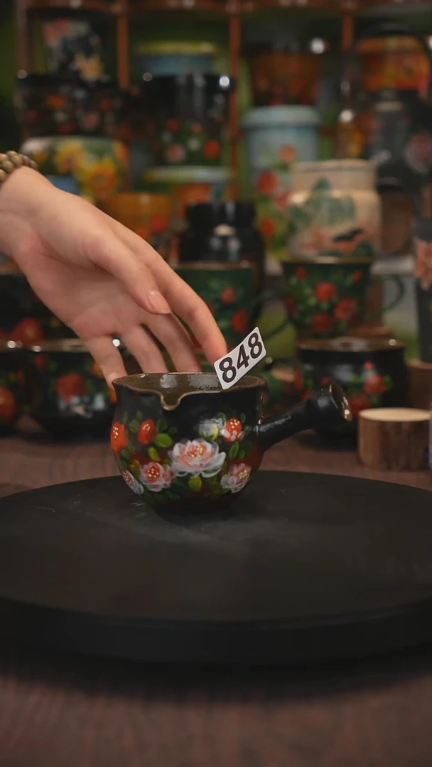 紫砂油画手绘釉下彩848