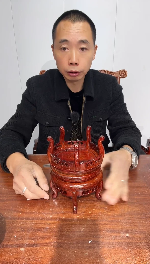 木香炉底座红13*14*9一对