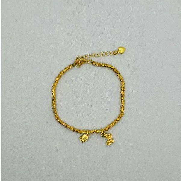 BY175    福字蝴蝶切花珠手链