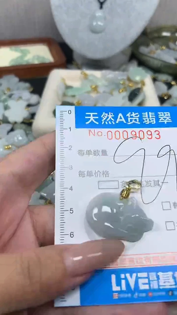 翡翠未镶嵌颈饰净货挂件-9093