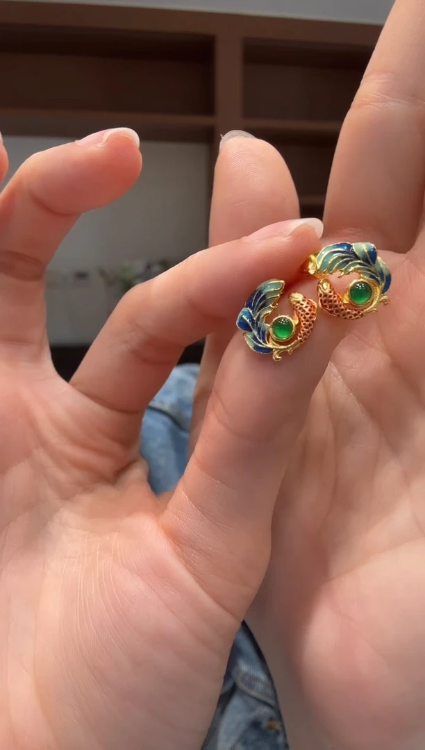 【闪购商品】翡翠耳饰银S925镶嵌银镶