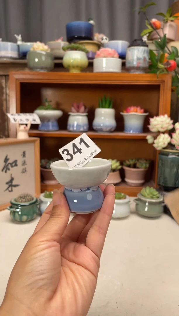 瓷片341知木小芳花盆