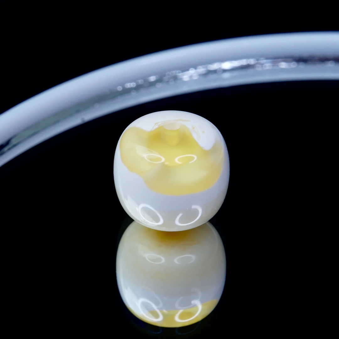 10.3mm金漆瓷白溶洞老型  天然琥珀蜜蜡精品手作文玩配饰