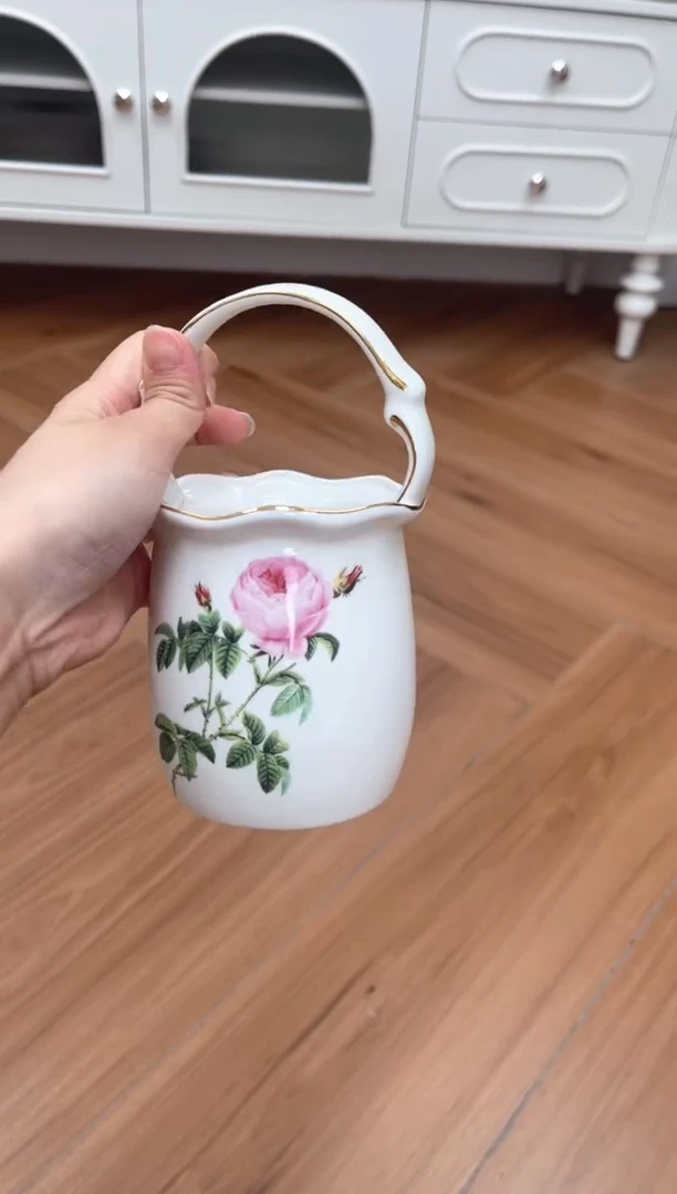 瓷片玫瑰高骨骨瓷花蓝