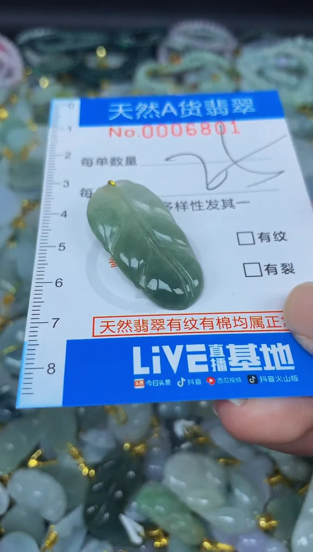 颈饰未镶嵌翡翠净货挂件-6891