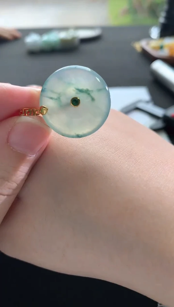 未镶嵌挂件翡翠平安扣F795-5